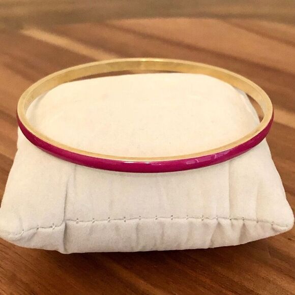 J.Crew | Thin Enamel Bangle Bracelet | Hot Pink Enamel | 2.5” Inner Diameter - Picture 1 of 3